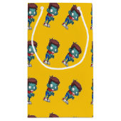 Petit Sac Cadeau Enfant zombie vert orange (Dos)