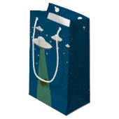 Petit Sac Cadeau Enlèvement d'une vache Alien par soucoupe volante (Devant Angle)