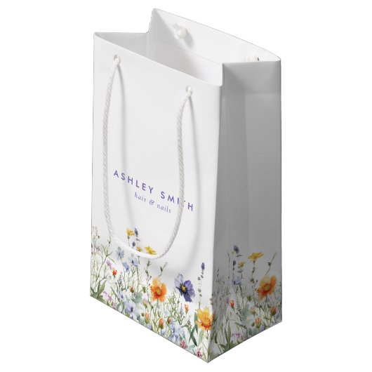 Petit Sac Cadeau Entreprise fleur sauvage (Devant Angle)