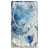 Petit Sac Cadeau Ephémère aquarelle bleue (Dos)