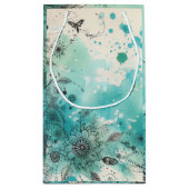 Petit Sac Cadeau Ephémère Turquoise Aquarelle (Dos)