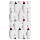 Petit Sac Cadeau épingles de quilles sur blanc (Devant)