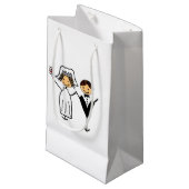 Petit Sac Cadeau Épouse et pièce funky (Devant Angle)