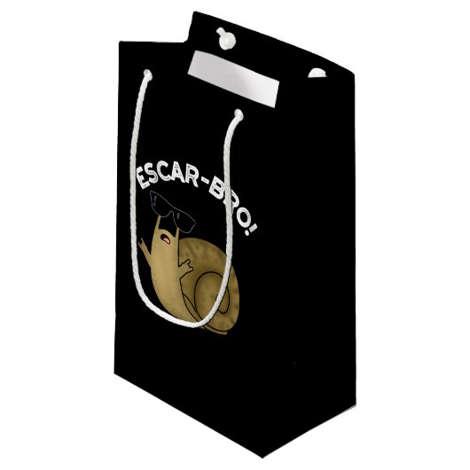 Petit Sac Cadeau Escar-bro Amusant Français Escargot Snail Pun Dark (Devant Angle)