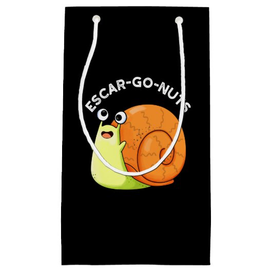 Petit Sac Cadeau Escar go Nuts Funny Escargot Snail Pun Dark BG (Devant)