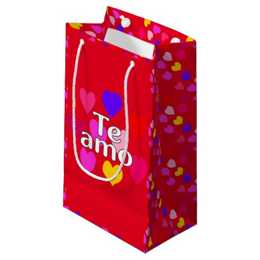 Petit Sac Cadeau Espagnol - Je vous aime (Devant Angle)