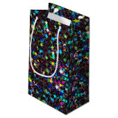 Petit Sac Cadeau étoiles brillantes sur noir (Dos Angle)