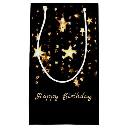 Petit Sac Cadeau Étoiles d'or (Devant)