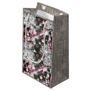 Petit Sac Cadeau Étoiles dorées grunge abstrait stylé urbain modern