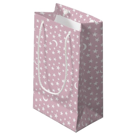 Petit Sac Cadeau Étoiles et Lune (Devant Angle)