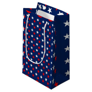 Petit Sac Cadeau Étoiles rouges blanches et bleues