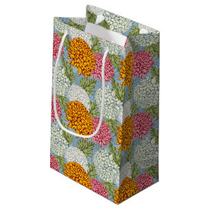 Petit Sac Cadeau Excellent motif avec des chrysanthèmes