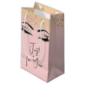 Petit Sac Cadeau Eyelashes avec Parties scintillant or (Devant Angle)