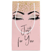 Petit Sac Cadeau Eyelashes avec Parties scintillant or (Devant)