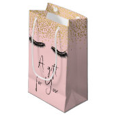 Petit Sac Cadeau Eyelashes avec Parties scintillant or (Devant Angle)
