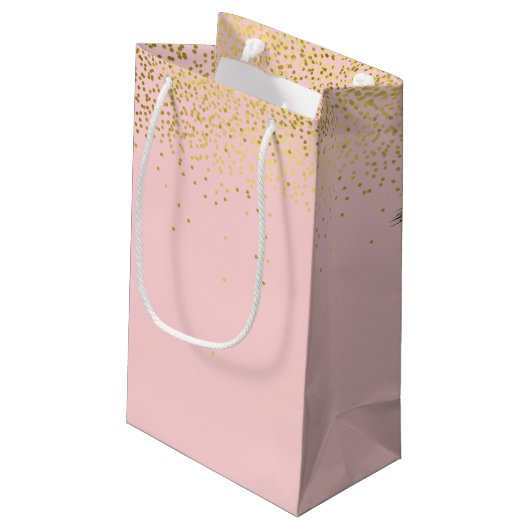 Petit Sac Cadeau Eyelashes avec Parties scintillant or (Dos Angle)
