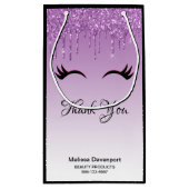 Petit Sac Cadeau Eyelashes rose et noir élégant sur Parties scintil (Dos)