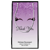 Petit Sac Cadeau Eyelashes rose et noir élégant sur Parties scintil (Devant)