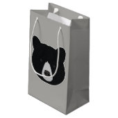 Petit Sac Cadeau Face de l'ours noir (Dos Angle)