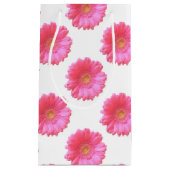 Petit Sac Cadeau Faisée de gerbera rose (Devant)