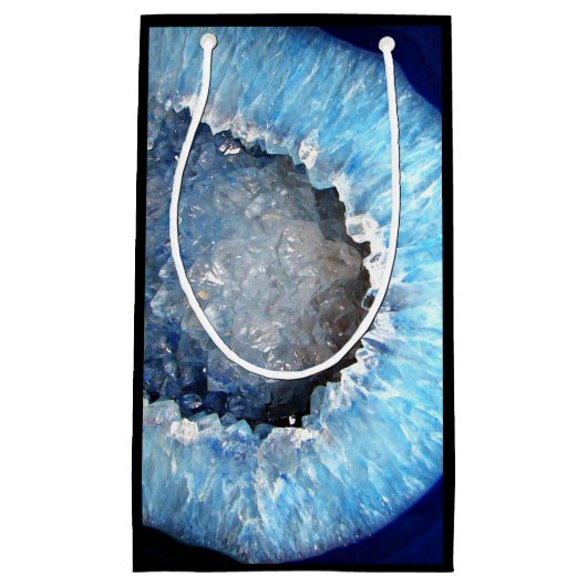 Petit Sac Cadeau Falln Geode en cristal bleu (Devant)