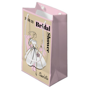 Petit Sac Cadeau Fashion Bride Neutral Groupe Fête des mariées rose