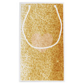 Petit Sac Cadeau Faux Gold Parties scintillant avec coeur (Dos)