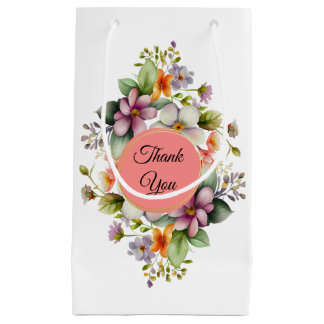 Petit Sac Cadeau Favor de mariage élégant avec fleurs sauvages