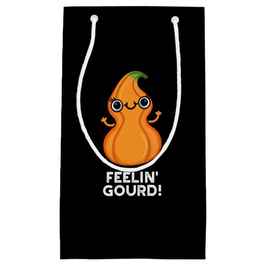 Petit Sac Cadeau Feelin Gourd Funny Veggie Pun Dark BG (Devant)