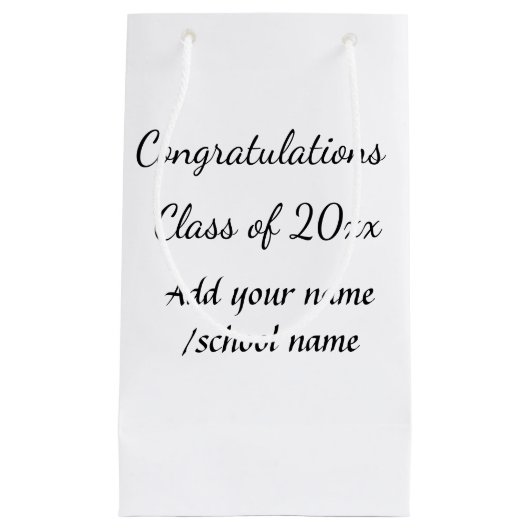 Petit Sac Cadeau Félicitations classe d'ajouter le nom d'année scol (Devant)