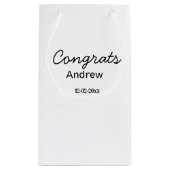 Petit Sac Cadeau Félicitations minimales simples ajouter nom date a (Dos)