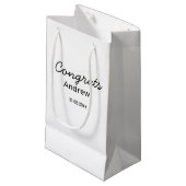 Petit Sac Cadeau Félicitations minimales simples ajouter nom date a (Devant Angle)