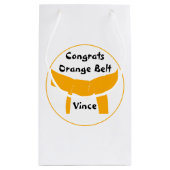 Petit Sac Cadeau Félicitations oranges de ceinture d'arts martiaux (Dos)