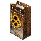Petit Sac Cadeau Félicitations Rustic Sunflowers Garden Wedding (Devant Angle)