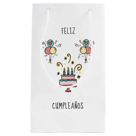 Petit Sac Cadeau Feliz Cumpleaños | de Birthday contents (Devant)