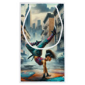 Petit Sac Cadeau Femmes en action de Breakdancer Silhouette de New (Dos)