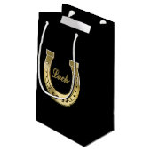 Petit Sac Cadeau Fer à cheval d'or (Dos Angle)