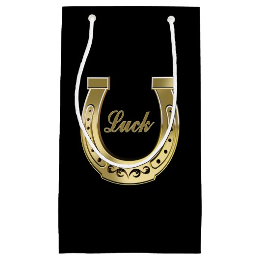 Petit Sac Cadeau Fer à cheval d'or (Devant)