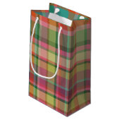 Petit Sac Cadeau Festif Retro Noël Plaid Mignonne Preppy Holiday (Dos Angle)