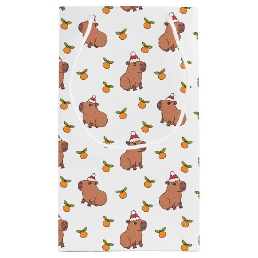 Petit Sac Cadeau Festive Capybara Noël (Dos)