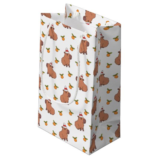 Petit Sac Cadeau Festive Capybara Noël (Dos Angle)