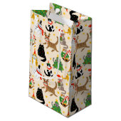 Petit Sac Cadeau Festive Chats Motif de Noël (Dos Angle)