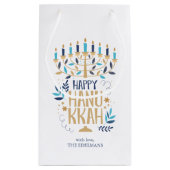 Petit Sac Cadeau Festive Menorah Hanoukka (Dos)