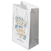 Petit Sac Cadeau Festive Menorah Hanoukka (Dos Angle)
