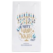 Petit Sac Cadeau Festive Menorah Hanoukka (Devant)