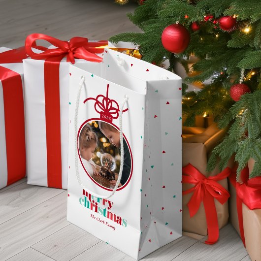 Petit Sac Cadeau Festive Red and Green Letters Ornament Photo