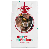 Petit Sac Cadeau Festive Red and Green Letters Ornament Photo (Devant)