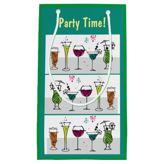 Petit Sac Cadeau Fête Cocktails Alcool Anniversaire Événements Tail (Devant)