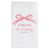 Petit Sac Cadeau Fête d'anniversaire avec un joli nœud rose blush (Dos)