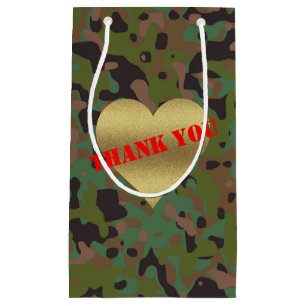 Petit Sac Cadeau Fête de célébration camouflage GI Soldat Cœur d'Or